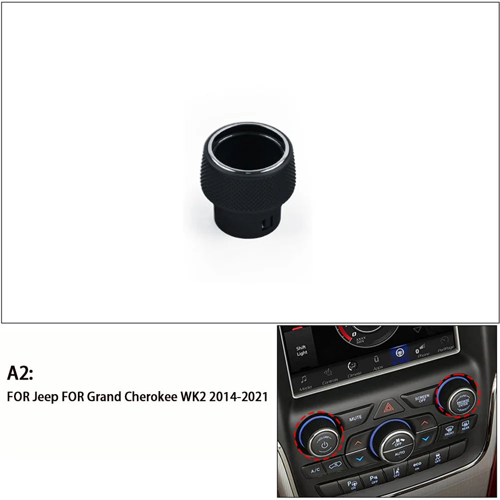 1PC Replace AC Control Knob Radio Button For Grand For Cherokee WK2 2014-2021 Center Control Air Conditioning Audio Button Part
