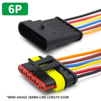 5/20/100 Sets HID 1/2/3/4/5/6 Pin Waterproof Auto Connector Kit with 15CM 18AWG Wire for Car/Truck Harness Wiring