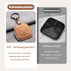 New Leather 4 Buttons Car Remote Key Case Cover for Zeekr 001 X 2021 2022 2023 for ZEEKR 001 009 Full Protector Fob Keychain