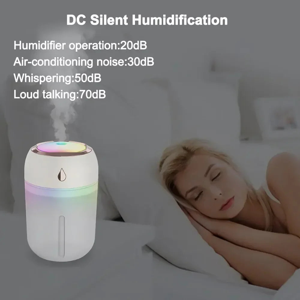 USB Humidifier Atomizer Aroma Oil Diffuser Mute 220 Ml Air Humidifier with Night Lamp for Car Bedroom Cool Mist Sprayer Amagi
