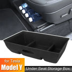 Spacious for Tesla Model Y Custom-Fit Storage Box Large Capacity Concealed Organizer with Premium Felt Sliding Drawer New Amagi