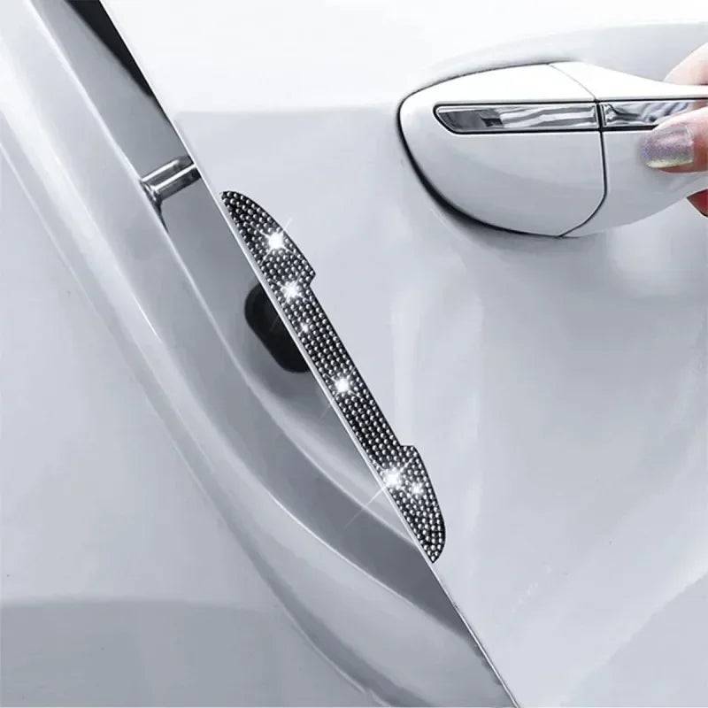 Bling Rhinestone Car Door Handle Scratch Protectors Suitable For All Cars Vehicles SUVs Side Mirrors Car Door Edge Guards Amagi