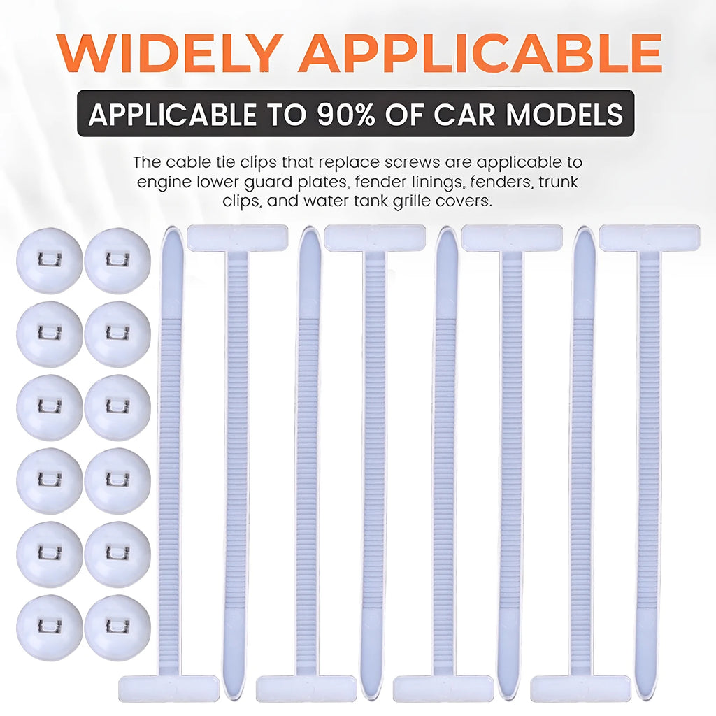 Nylon Zip Cable Tie Clips Cars Engine Guards Fenders Underbody Panels Fasteners Screw Replacement Self-locking Cable Accessories