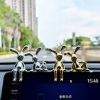 Rabbit Figurine Long-Eared Rabbit Statue Home Office Desktop Decoration Car Central Control Easter Bunny Art Ornaments Amagi