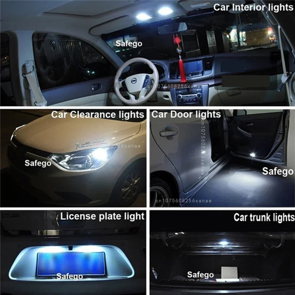 5/40PCS Light Bulbs LED W5W T10 COB 4SMD Led Parking Bulb Auto Wedge Clearance Lamp Canbus Silica Bright White License Amagi