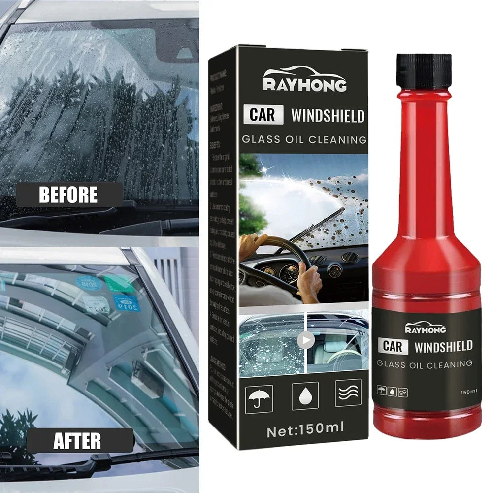 150ml Car Glass Oil Film Remover - Windshield Cleaner, Stain & Rain Scratch-Free Wiper Fluid Amagi
