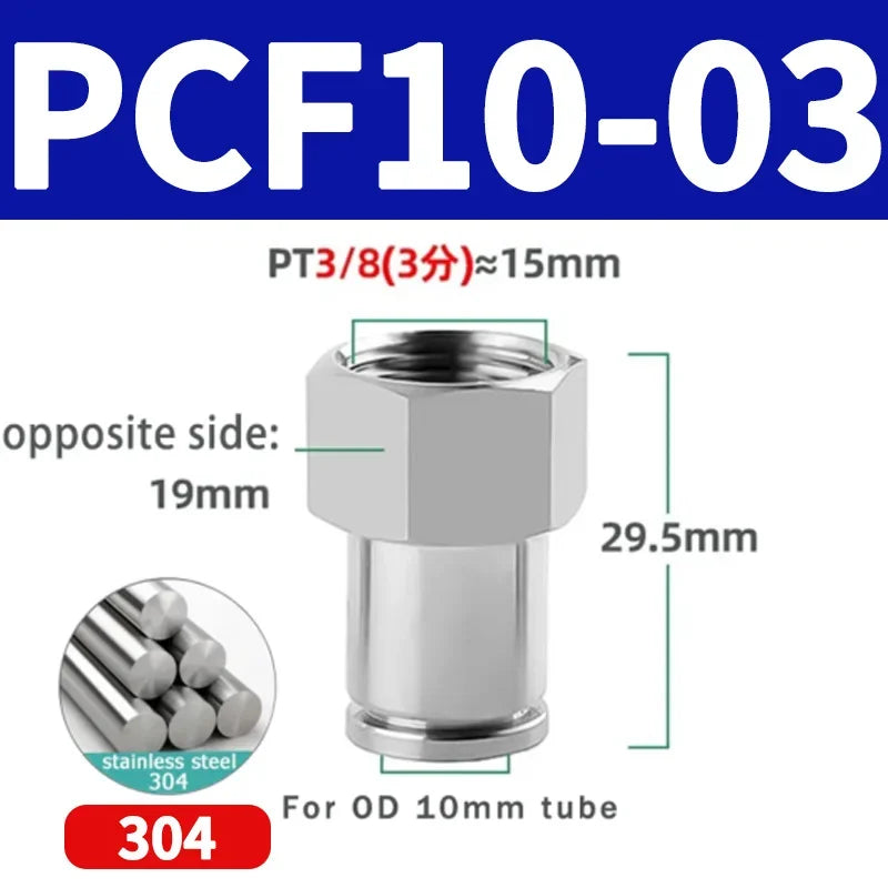 304 Stainless Steel Quick-Connect Air Hose Fittings - BSP 1/8",1/4",3/8",1/2 Pneumatic Pipe Connectors with Corrosion Resistance