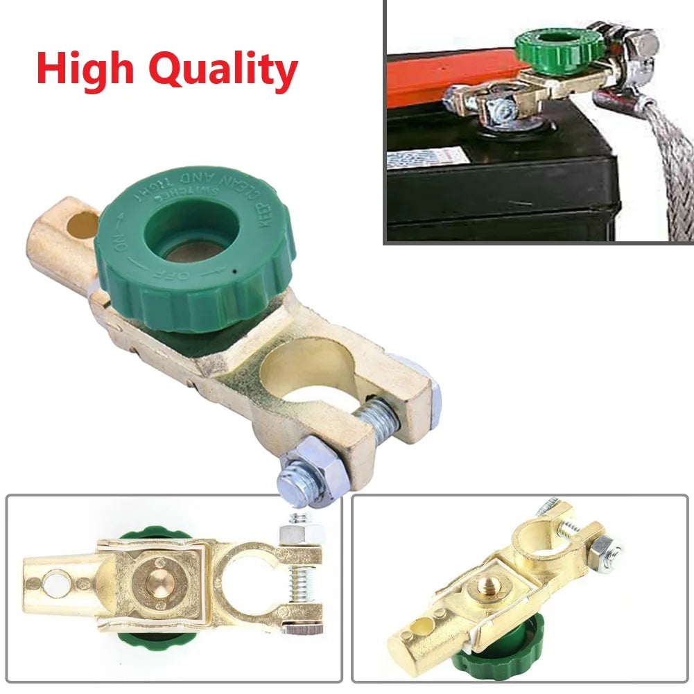 1PCS Heavy Duty Battery Disconnect Isolator Cut Off Switch 12V 24V Green 17MM  Fits Standard Negative Terminal Car Parts