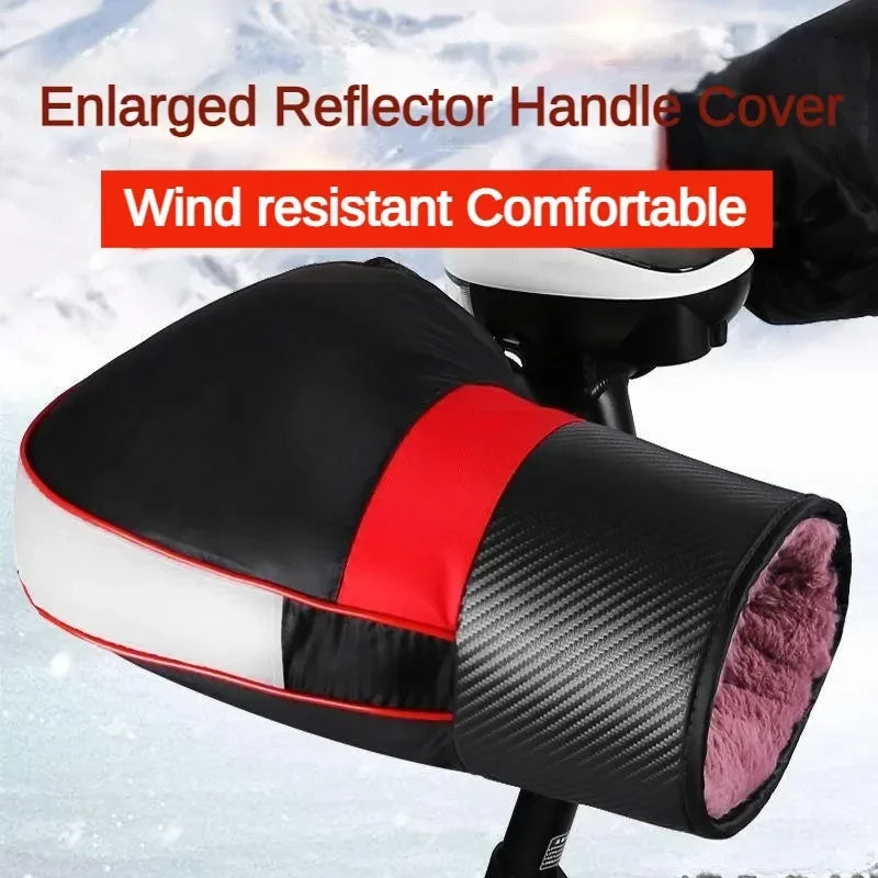 Motorcycle Handlebar Gloves Waterproof Windproof Winter Warm Gloves Motor Scooter Electric Vehicles Reflective Motocycle Amagi