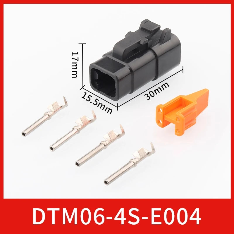 DTM04-2P-E004 automotive connector, Dechi plug-in, DTM06-2S-E004 waterproof plug for heavy truck wiring harness