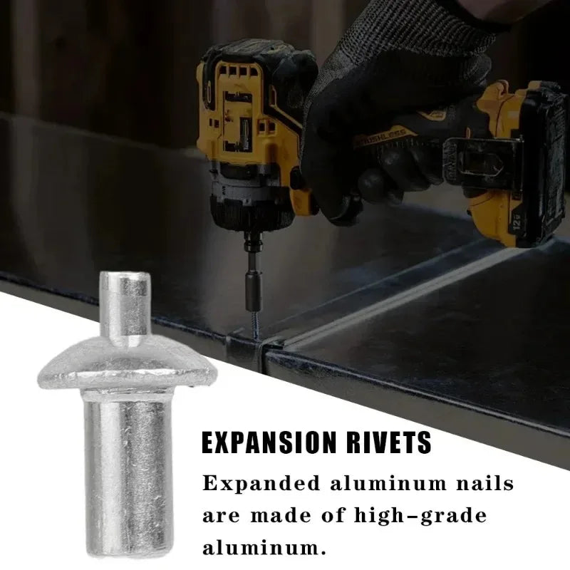 Aluminium Alloy Knockout Expansion Rivets Head Perforated Rivets Hammered Expanding Nails Screws Fasteners Auto Parts 10-100Pcs