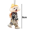 Creative Car Hanging Ornaments Puppy Man Backpack Gifts for Women Men Car Decoration Accessories Keychain Pendant Cute Teddy Dog