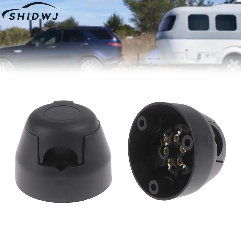 12V 7 Pin Round Standard European Car Plug Connector Plastic 7 Pin Socket Plugs For Trailers RVs Car Accessories