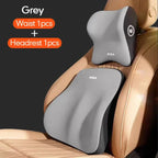 Car Memory Foam Headrest Set Car Neck Pillow Car Lumbar Waist Cushion Waist Support Car Seat Pillow Accessories Tools