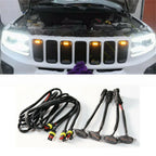 4Pcs Front Grille LED Light For Jeep 2003 To 2021 Front Grille LED Light Raptor Style Grill Car Accessories