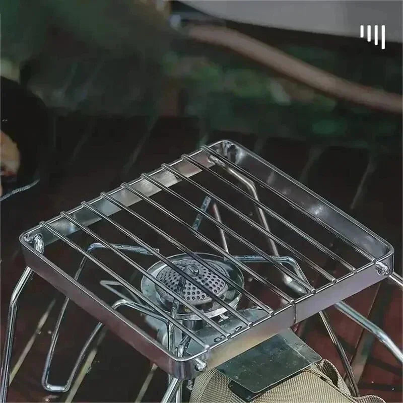 Outdoor Foldable Mini Stove Holder Stainless Steel Camping Cookware Pots Stand for Backpacking/Camping/Picnic/Traveling/Fishing