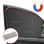 Car Side Window Sun Shades Summer Sunshade Curtains Foldable Heat Insulation Cloth Cover Magnetic UV Blocking Curtain Amagi