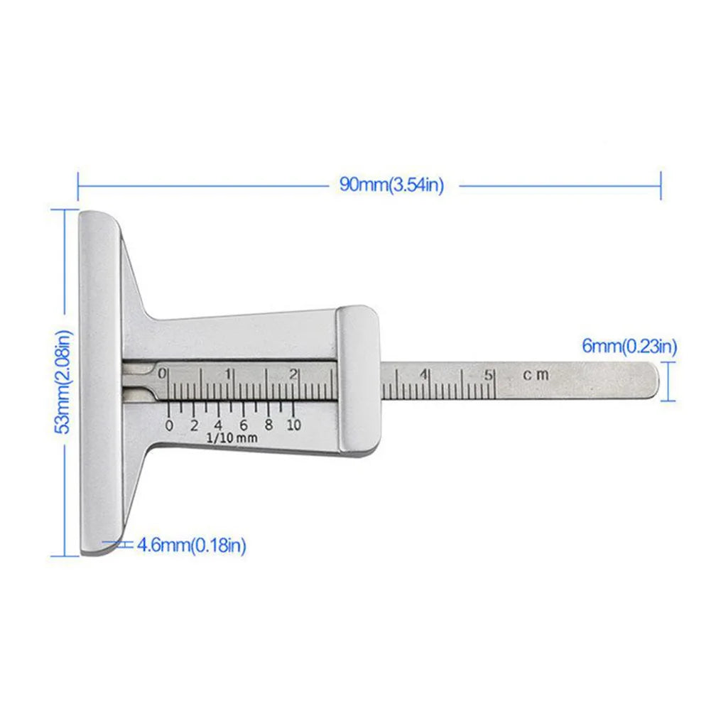 1pc Car Tire Tread  Depthometer Measuring Ruler Ruler Tread Depth Inspection Vernier Caliper Tool Depth Indicator Gauge Gage