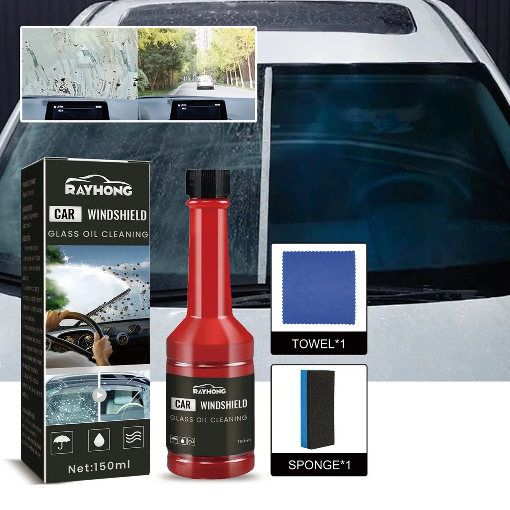 150ml Car Glass Oil Film Remover - Windshield Cleaner, Stain & Rain Scratch-Free Wiper Fluid Amagi