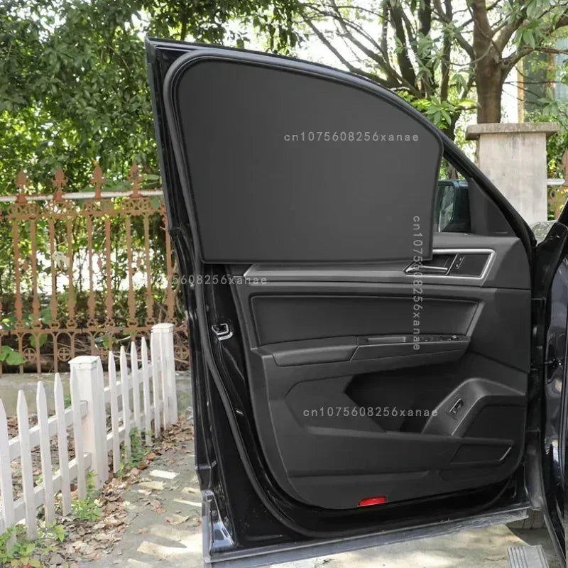 Car Side Window Sun Shades Summer Sunshade Curtains Foldable Heat Insulation Cloth Cover Magnetic UV Blocking Curtain Amagi