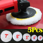 Car Wool Polish Pad 5 Sizes Disc Car Waxing Polishing Buffing Cars Paint Care Polisher Pads Auto Washing Cleaning Accessories