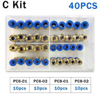 Boxed PC Series 4mm 6mm 8mm 10mm 12mm Air Joint Connectors Hose Tube Pneumatic Fittings 1/4 1/8 Push in Quick Release Couplings