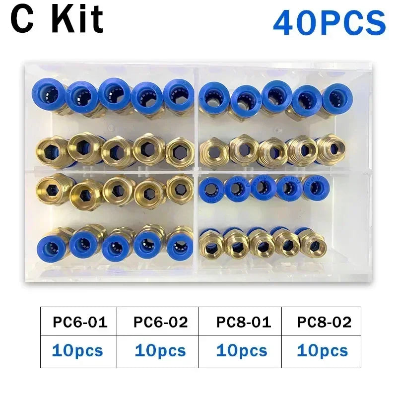 Boxed PC Series 4mm 6mm 8mm 10mm 12mm Air Joint Connectors Hose Tube Pneumatic Fittings 1/4 1/8 Push in Quick Release Couplings