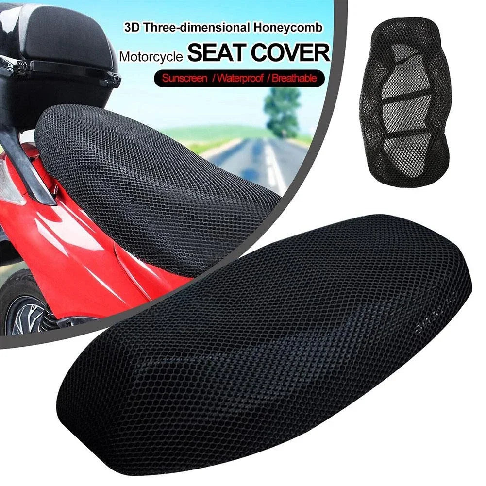 Motorcycle Electric Bike Breathable Seat Cover 3D Mesh Summer Heat Insulation Waterproof Pad Seat Cushion Honeycomb Mesh Amagi