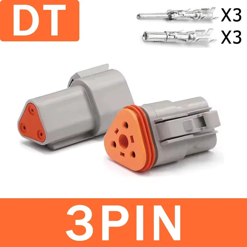 1Set Deutsch DT Series Multi-Pin Bundle (2P/3P/4P/6P/8P) | 22-16AWG Sealed Plug & Socket for Auto Electronics Upgrade DT04-2P
