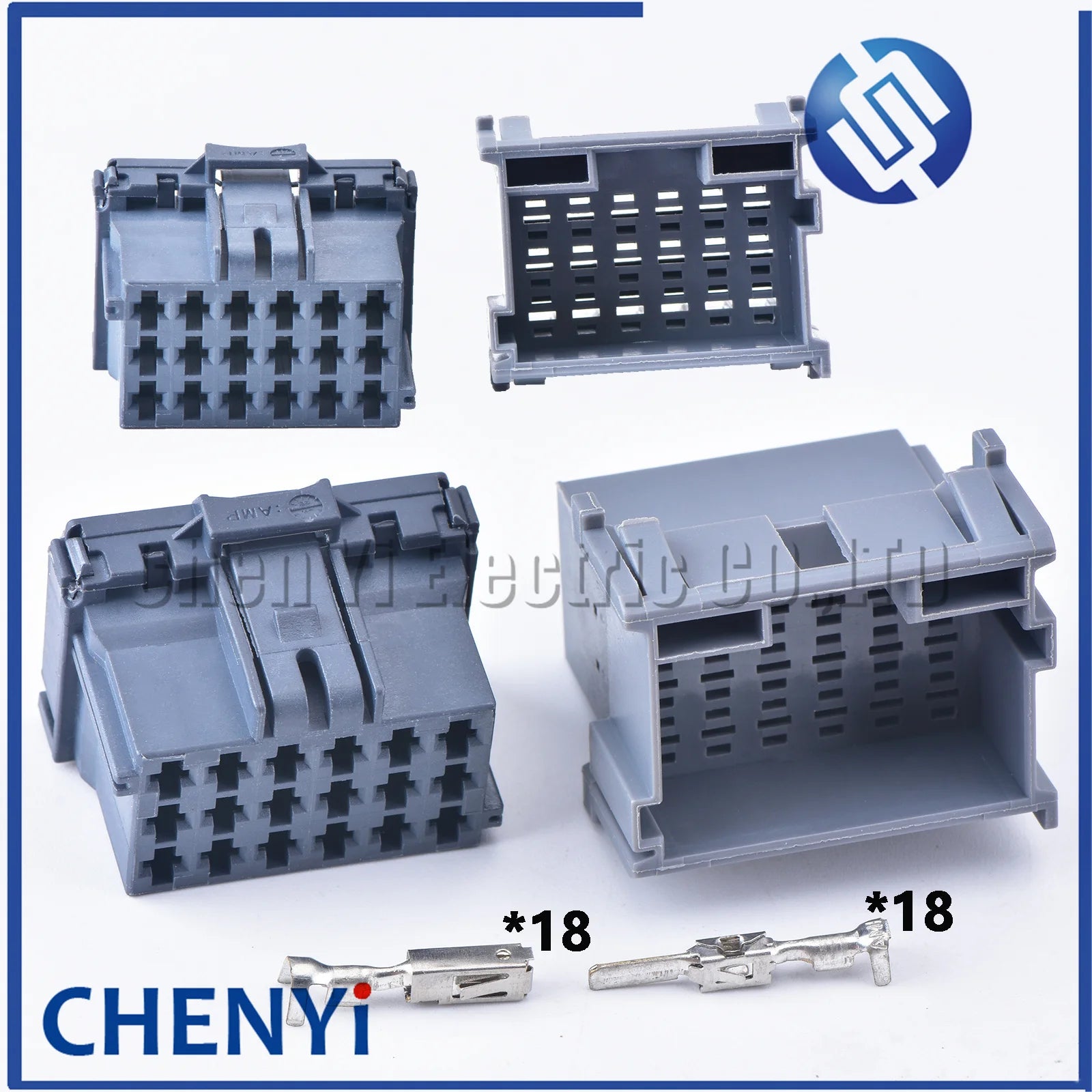 Grey 18 Pin male female Connector Automotive  Plug Unsealed Electric Harness Socket 8-968974-1 1-967629-1 With Terminals