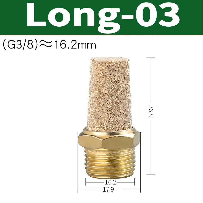 Air Fittings Brass Control Muffler Compressed Air Pneumatic Exhaust Muffler The Electromagnetic Valve Scarf Connector