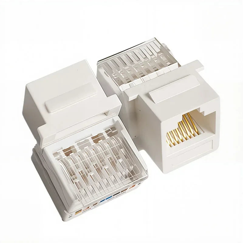 Tool-Free Keystone Jack CAT5E/CAT6/CAT6A RJ45 Ethernet Wall Plate - U/UTP Network Module Adapter for Home/Office/Data Center