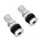 2 Pcs Car Tire Valve Short Stems Tubeless Vacuum Tire Valve Stems Silver Tire Valve Short Stems Auto Replacement Parts