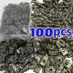 Mixed Car Motorcycles Metal 100/10pcs Screw Tapping Fastener U-Type with Screw Anti-rust Protection Clip Buckle Iron Sheet Amagi