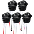10/1Pcs Round Rocker Switch ON/Off SPST 2Pin Latching Toggle Switch Snap Boat Car Round Switches Pre-Wired 6A/250V 10A/125V