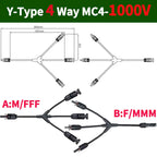 1/5/20/100 Sets DC PV Y Branch Photovoltaic Solar Connector 1000V 30A Male Female 3-Way 4-Way 5-Way Plug 1 To 2/3/4 Adapter