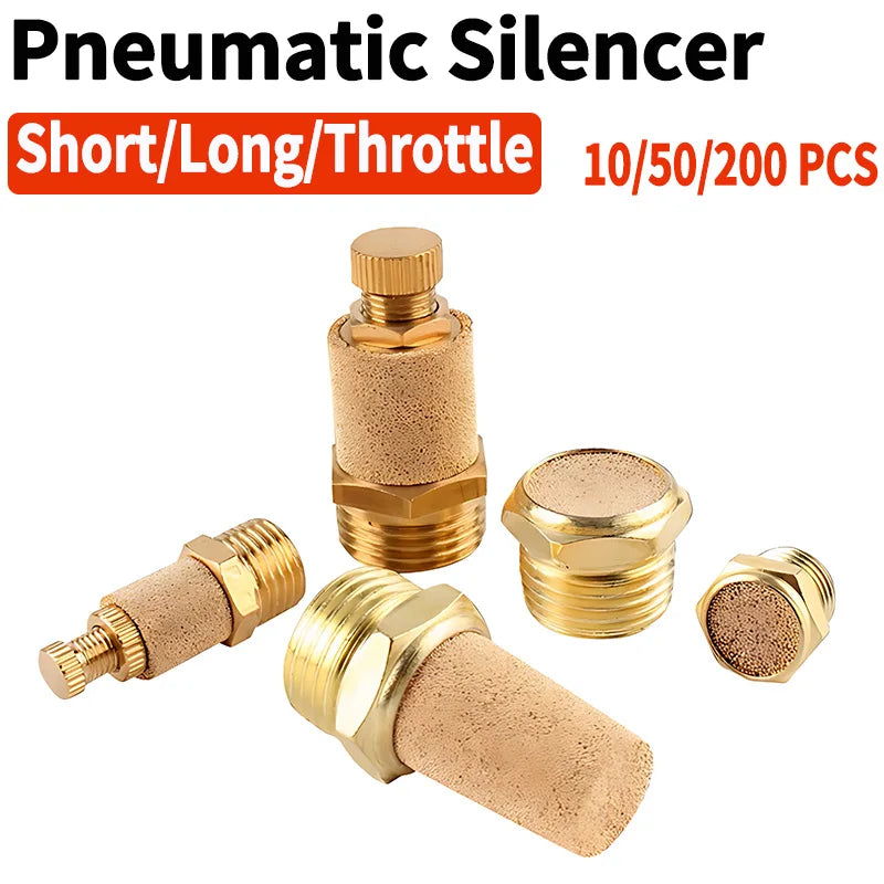 Air Fittings Brass Control Muffler Compressed Air Pneumatic Exhaust Muffler The Electromagnetic Valve Scarf Connector