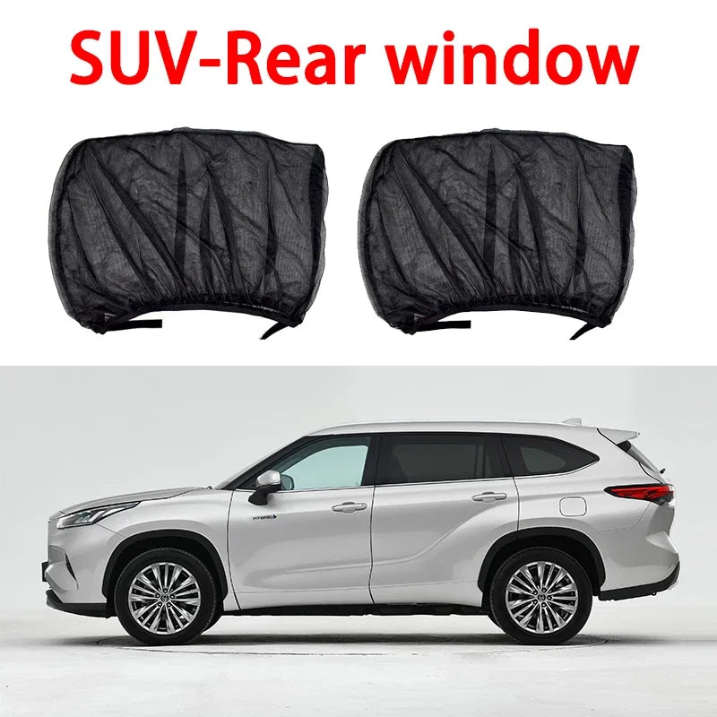 2pcs Car Styling Mosquito prevention Sun Shade Auto Uv Protect Curtain Beach Parasol Parasol Side Windows Children Shield Visor