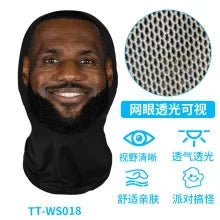 3D Black Knitted Mask Full-Face Design with Breathable Mesh Hood Suitable for Halloween Festival Sports Events Role-Playing