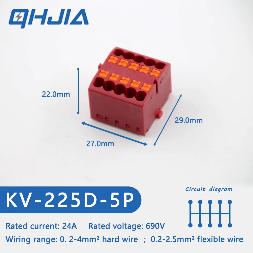 Fast Wiring Mini Rail-Type Quick Junction Box | 1-In-Multi-Out Plug-in Terminal Wire Connector for Easy Electrical Connection