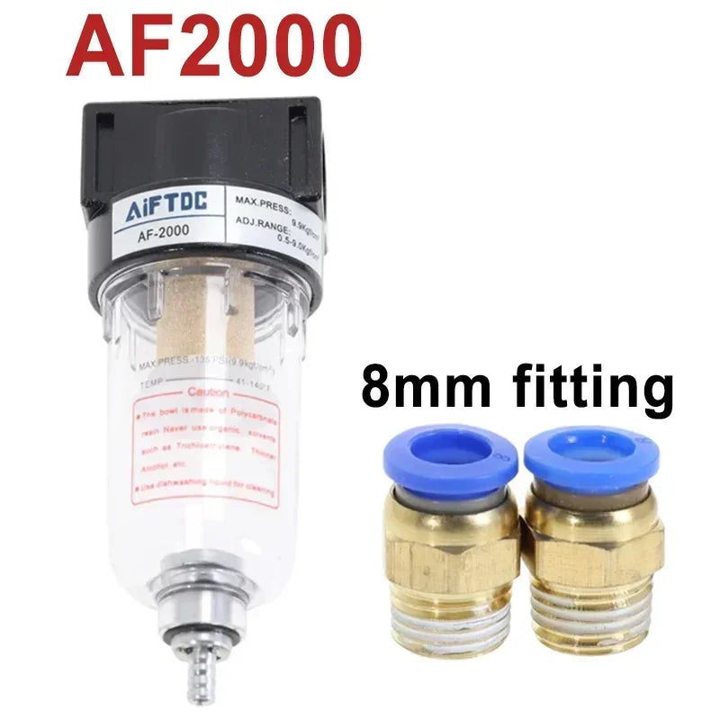 1/4 Air Source Processor AF2000 AF2000-02 Copper Filter Air Pump Filter Oil Water Separator Pneumatic Components Air Compressor