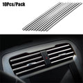 10Pcs Car Interior Air Conditioner Outlet Decoration Stripes  Car Air Conditioning Outlet U Style Decoration Strip Accessories