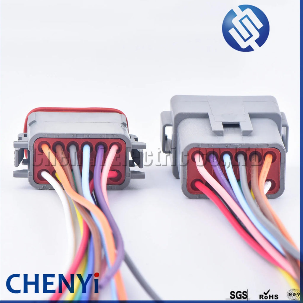 Deutsch DT series 12 Pin male female Auto Waterproof Connector DT06-12S DT04-12P Automotive Electrical Wire Harness pigtail Plug