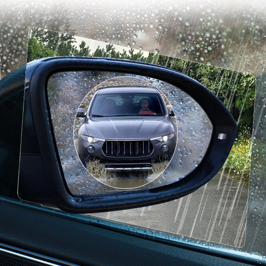 6/2 Pieces Car Rearview Mirror Sticker Rain-proof Waterproof Anti-fog Film Round square Universal Motocycle Anti-reflective Film