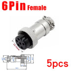 5Pcs GX16 Aviation Connector 2/3/4/5/6/7/8/9/10 Pin Male Plug Female Socket 16mm Wire Panel Mount Nut Type Circular Adapter