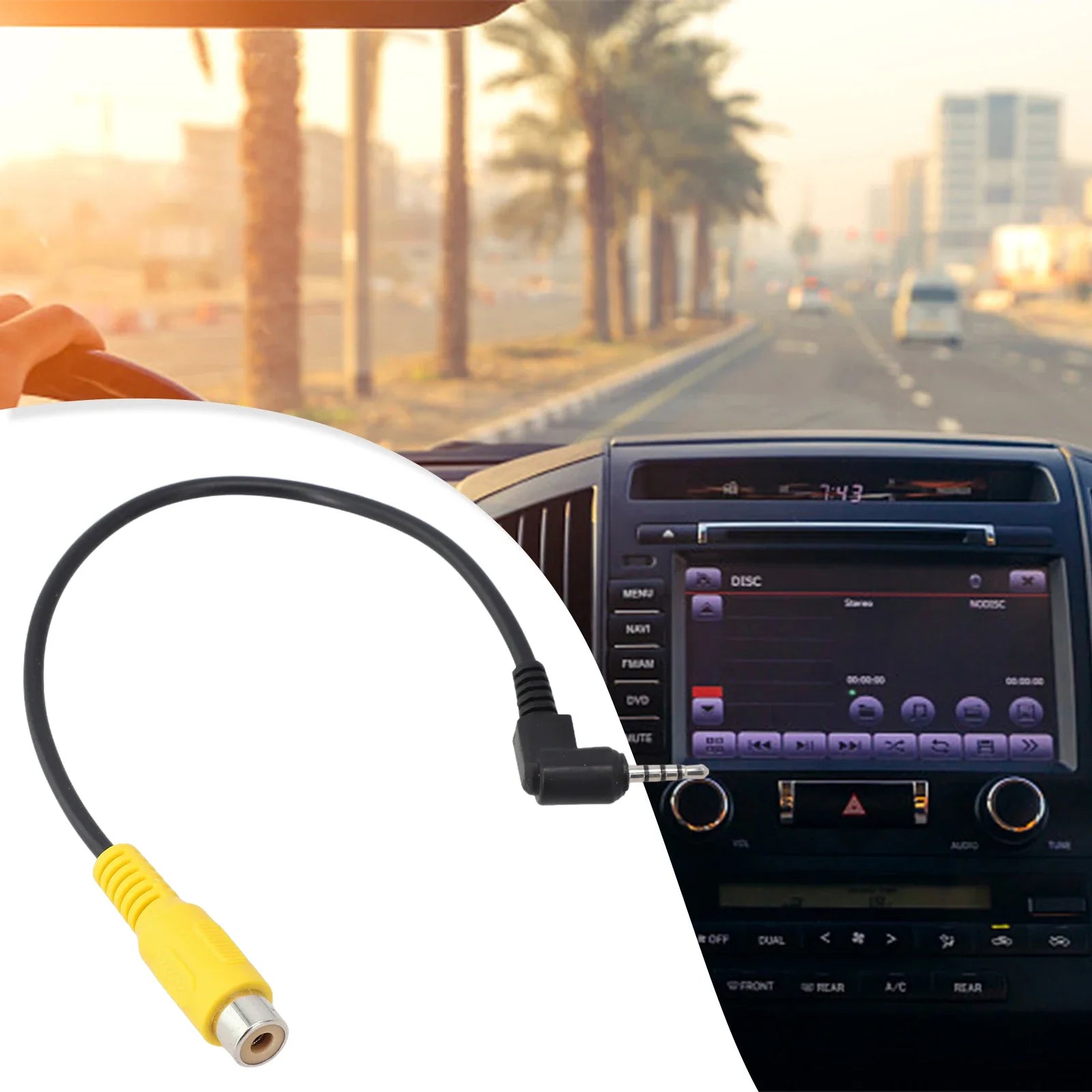 1PC AV In Video Cable Adapter 2.5mm AV Jack Male Plug To RCA Female Adapter Cable for GPS and Rear Camera Converter Cable Amagi