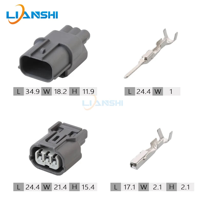 6189-0968 Grey lower slot is suitable for Honda daytime running light headlight width indicator light 3P wiring harness plug