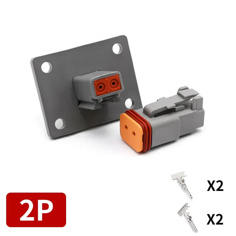 Deutsch DT/DTM/DTP/DTF Series Waterproof Connector 2-12Pin | Flange Mount for Automotive & Industrial Wiring Harness