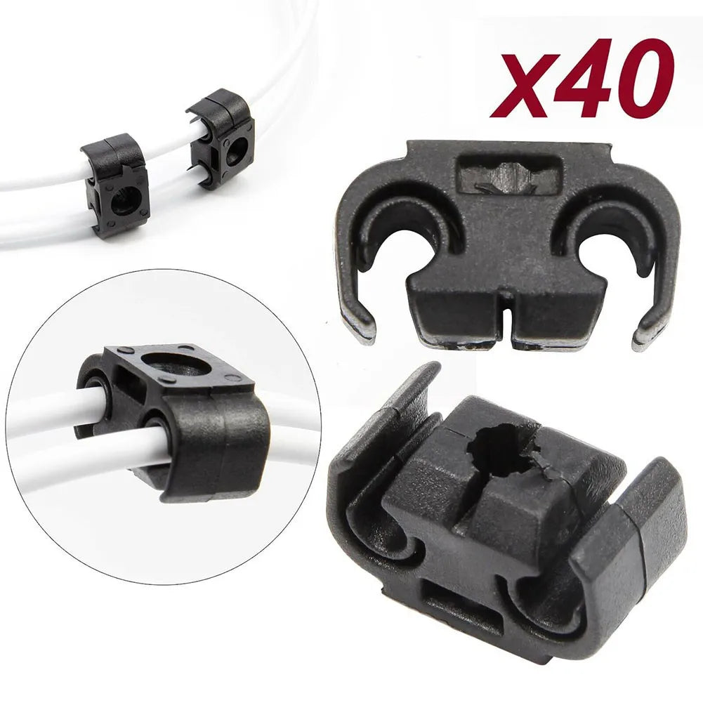 Car Double Brake Line Clip Brake Line Holder 4.75mm For Skoda A4/S4/A6 Car Brake Line Hose Clips Double Cable Holder Clip