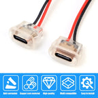 USB-C 3A Glue-In Female Receptacle – 11cm Pigtail Charging Port for Car & Smart Devices